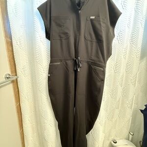 Fig’s Rafaela Cargo Scrub Jumpsuit black